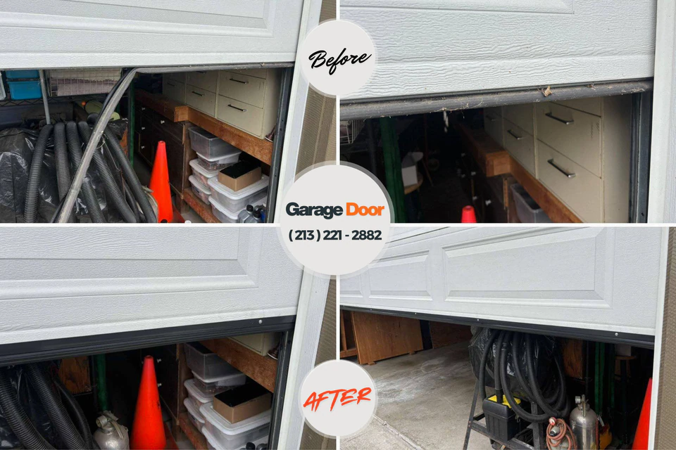 Before and after: garage door repair Roaring Spring, PA